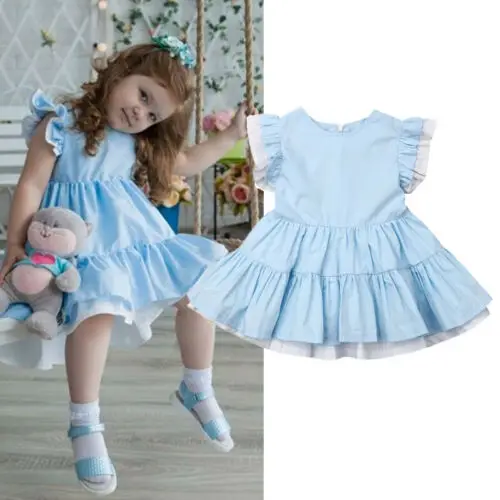 Платье без рукавов для малышей, праздничное платье принцессы для маленьких девочек, детское летнее платье-пачка