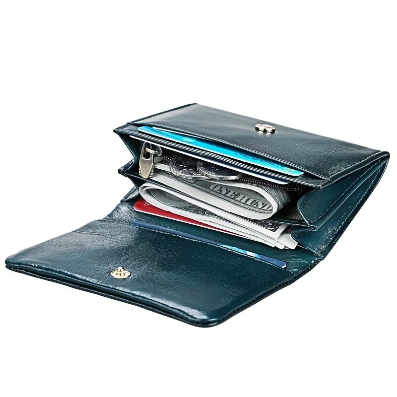 

Top Quality Fashion Short magical Wallet For Women Genuine Leather Solid color Coin Purse Change Purse Women Money Bag Pocket