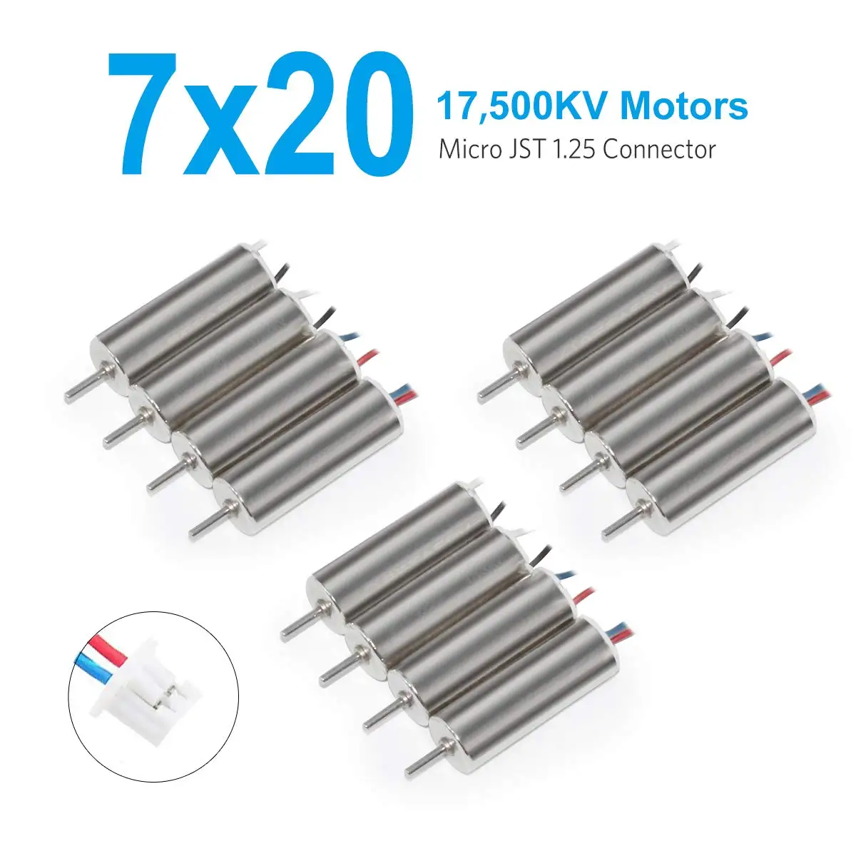 

F-Cloud 3 Sets 7x20mm Motor 17500KV Brushed Motors with JST-1.25 Connector for Micro FPV Tiny Whoop BETA75 Tiny7 CX-95W H107L