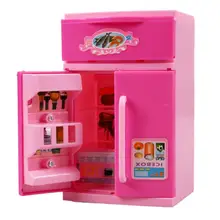 Pink Simulated Fridge Fun Toy Kids Pretend Role Play Toy Refrigerator Mini Indoor Game Children Girls Playing House Toy Fridge