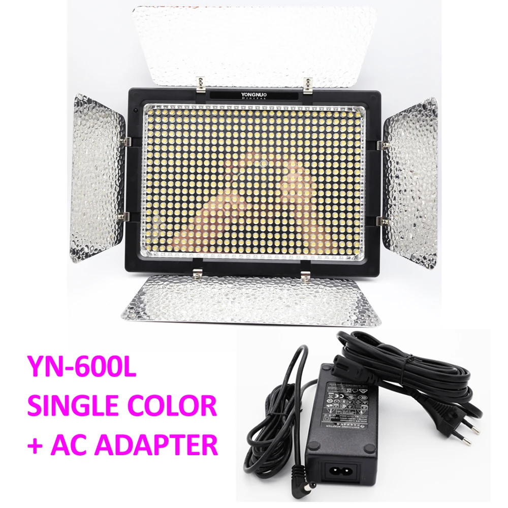 

YONGNUO YN600L YN600 600 LED Video Light Panel Light 5500K Single Color LED Photography lights + AC Adapter Charger for Camera