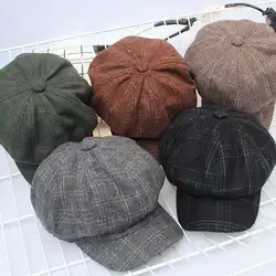 Новые осенние Корейский стиль восьмиугольная дамы повседневное шерстяной берет шляпа для Для Женщин Береты шляпа бренда Gorra Militar