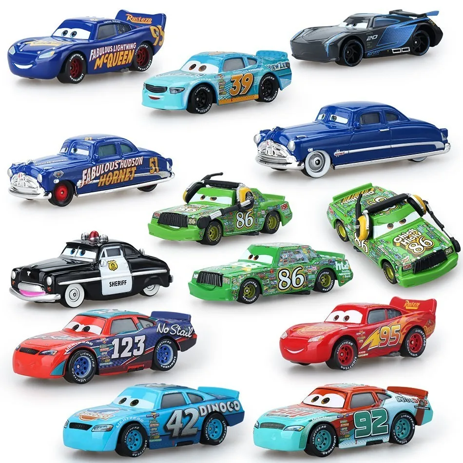 

Disney Pixar Cars 3 12 Styles Lightning McQueen Mater Jackson Storm Ramirez 1:55 Diecast Metal Alloy Model Toy Car Gift For Kids