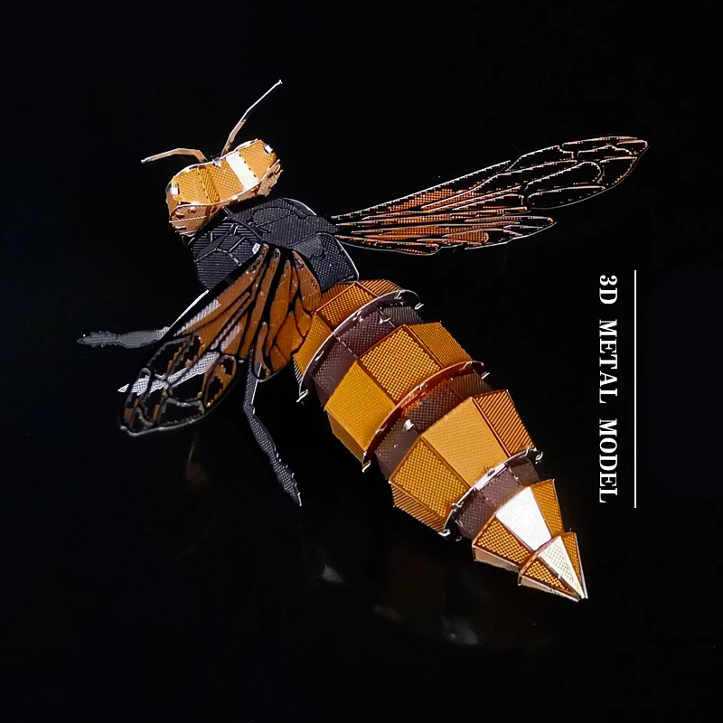 Новый цвет васп 3D металлические головоломки животные пчела Hornet модель лазерная