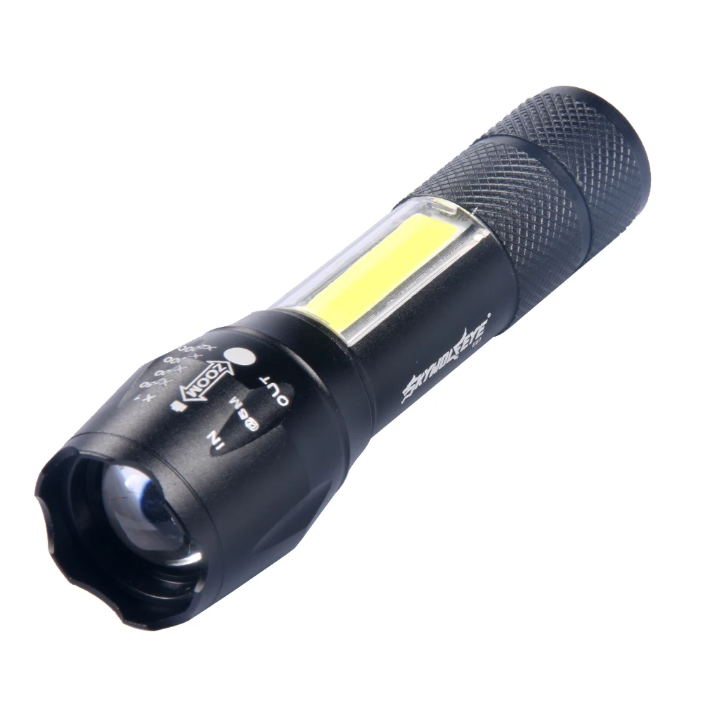 Goede Mini LED Zaklamp COB + Q5 Torch 3800Lm Flash light 14500 AA Batterij Lantaarn Zoomable 4 Modi Voor Camping vissen Wandelen