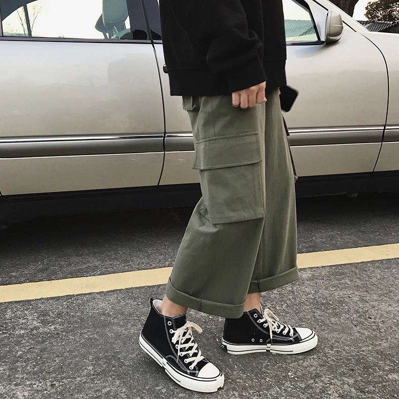 Men's Trousers 19 Spring New Youth Popular Loose Wide Leg Pants Solid Color Straight Pants Handsome Youth Casual Men's Clothing Men's Trousers 19 Spring New Youth Popular Loose Wide Leg Pants Solid Color Straight Pants Handsome Youth Casual Men's Clothing