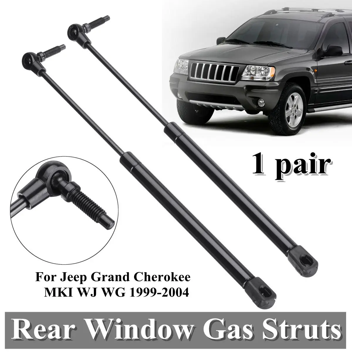 

2pcs Rear Window Boot Gas Support Struts For Jeep Grand Cherokee MKI WJ WG 1999-2004 55136761AA 55136965AA