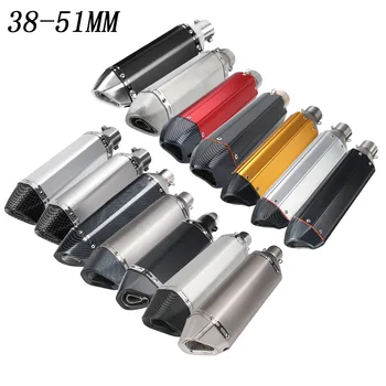 

Universal 1Set 38-51mm Motorcycle Exhaust Muffler Escape Slip On Pipe Fit Motorbike Scooter ATV Dirt Bike DIY Carbon