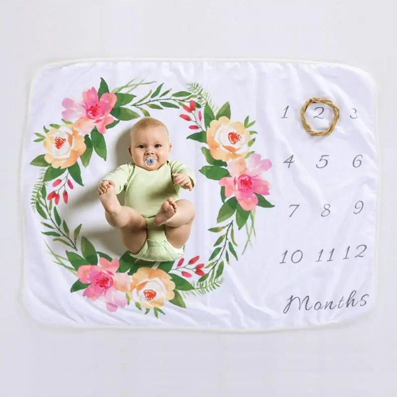 

Baby Cute Rabbit Flower Photography Prop Stroller Blankets Soft Flannel Newborn Soft Bathing Towels Quilt Infant Background Prop