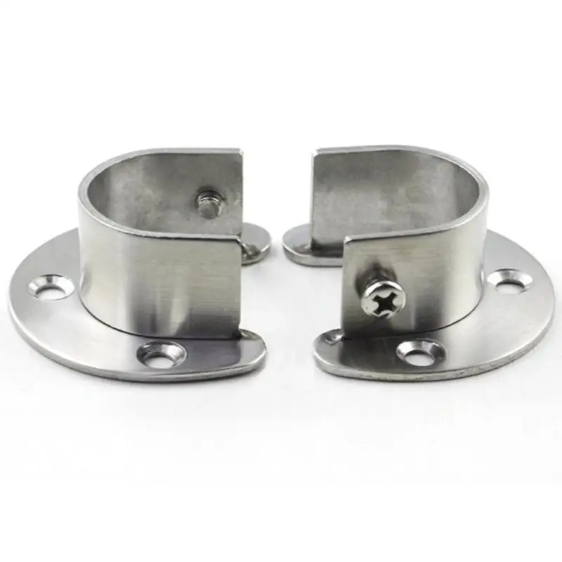 Closet Wardrobe Pipe Rail Rod End Pipe Support Bracket Curtain Ends 2Pcs