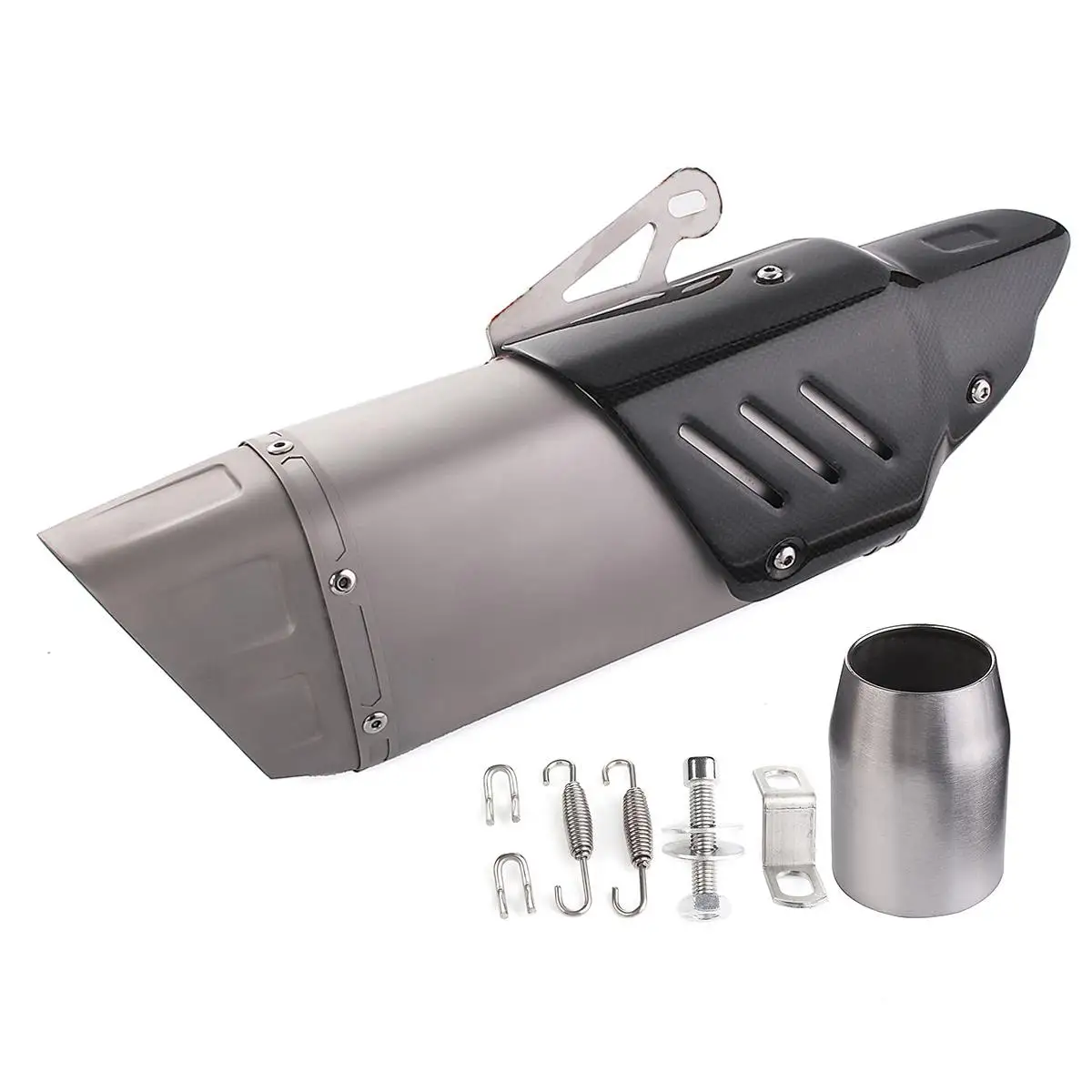 

460mm Universal Motorcycle Motorbike Exhaust Muffler Pipe 38-51mm Titanium Carbon Fiber for Dirt Bike for Honda for YZF-R6 2017