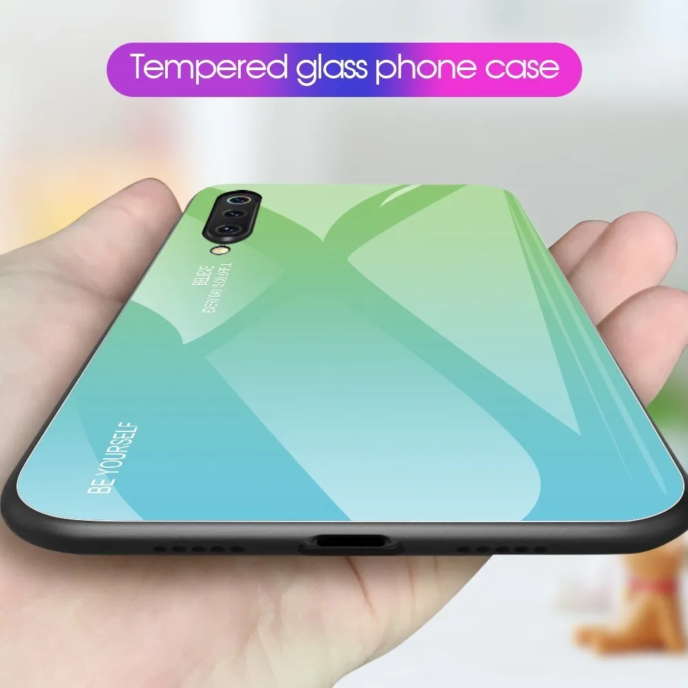 Градиентный чехол из закаленного стекла для Xiaomi Mi A2 9 9se 8 Lite роскошный глянцевый
