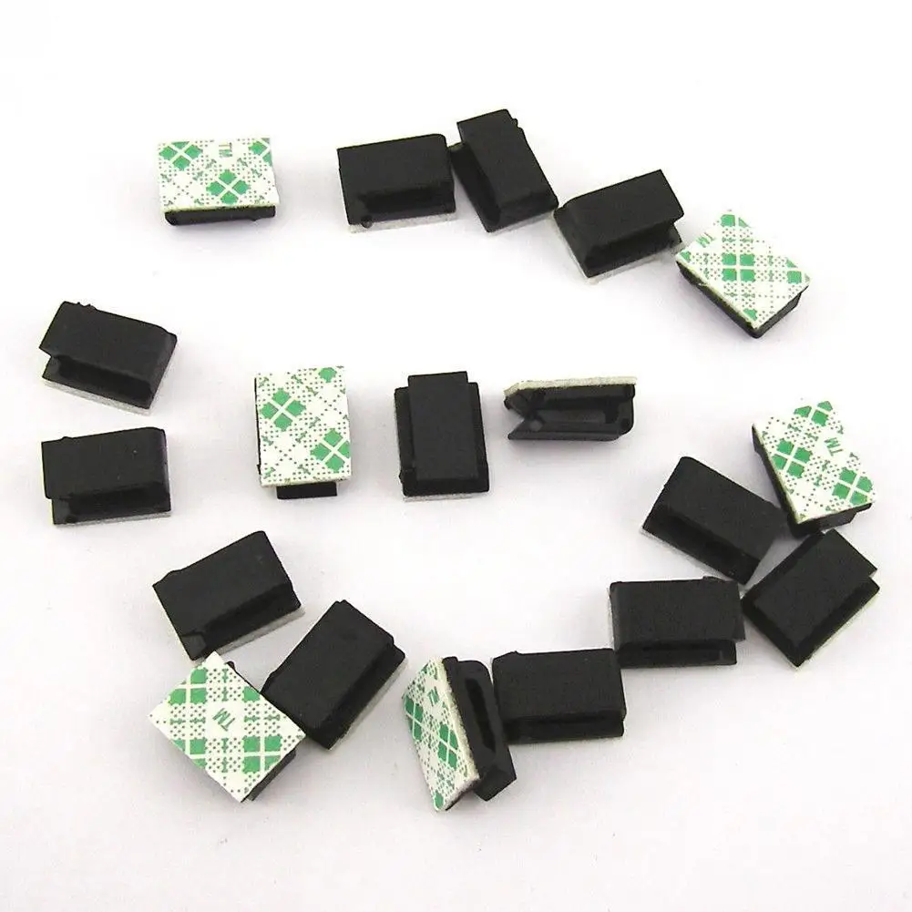 

LumiParty Universal Wire Fixing Clips Car Vehicle Data Cord Cable Tie Mount Wire Clip Wires Fixing Clips Self-adhesive