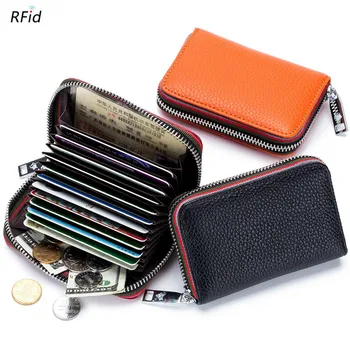 

2019 Rfid Coin Purse Women Clutch Bag Card Holder Rfid Wallet Genuine Leather Ladies Coin Purse Wallet Money Pocket Small Purse