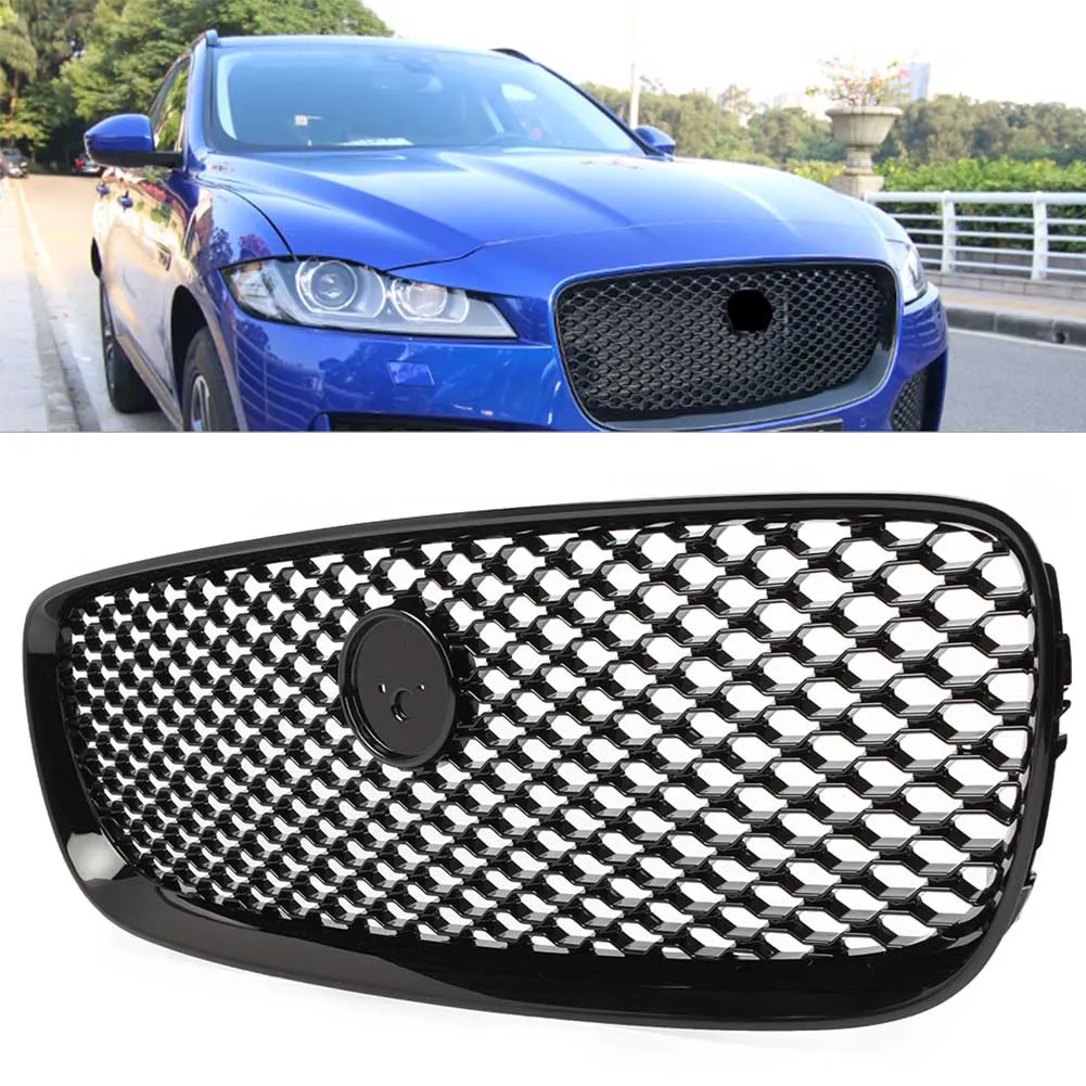 

Black Front Upper Radiator Grille Mesh Grill For Jaguar XF XFR 2016 2017 2018