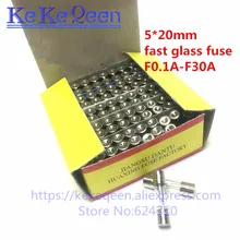 PCS 250V 0.1A 10 0.2A 0.3A 0.5A 1.25A 1.5A 3.15A 6.3A 1A 2A 3A 4A 5*20 5X20 5MM * 20MM 5*20mm 6*30MM 6X30 6*30 Sopro Rápido Vidro fusível