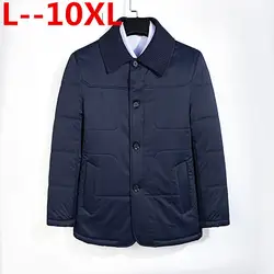 Большие размеры 10XL 8XL 6XL Для мужчин зимнее пальто 2018 Новое поступление Повседневное Для мужчин куртка мода отложным воротником 2 цвета