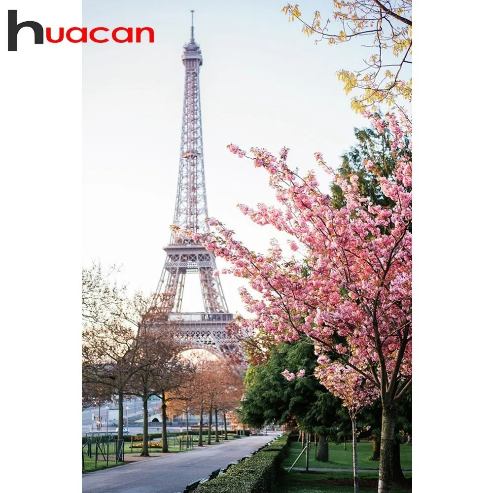 

Huacan Diamond Painting Tower Full Square Drill Diamond Embroidery Sale Flower Diamond Mosaic Cross Stitch Scenery Rhinestones