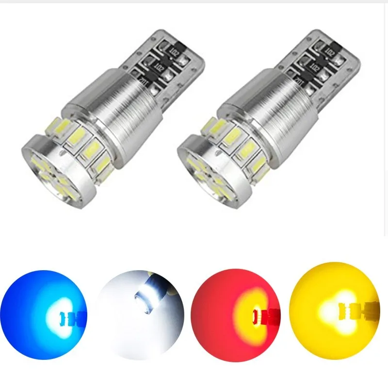 10 шт. w5w LED T10 Bus Canbus 18SMD 3014 парковочные огни поворотные сигнальные внутренние карты