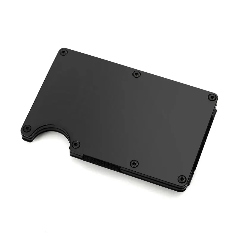 Мужской алюминиевый кошелек с RFID блокировкой и металлическим зажимом для денег