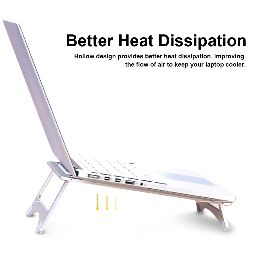 

Portable Aluminum Alloy Laptop Stand Holder Foldable Adjustable Cooling Ergonomically Designed Desktop Holder Bracket Cooler