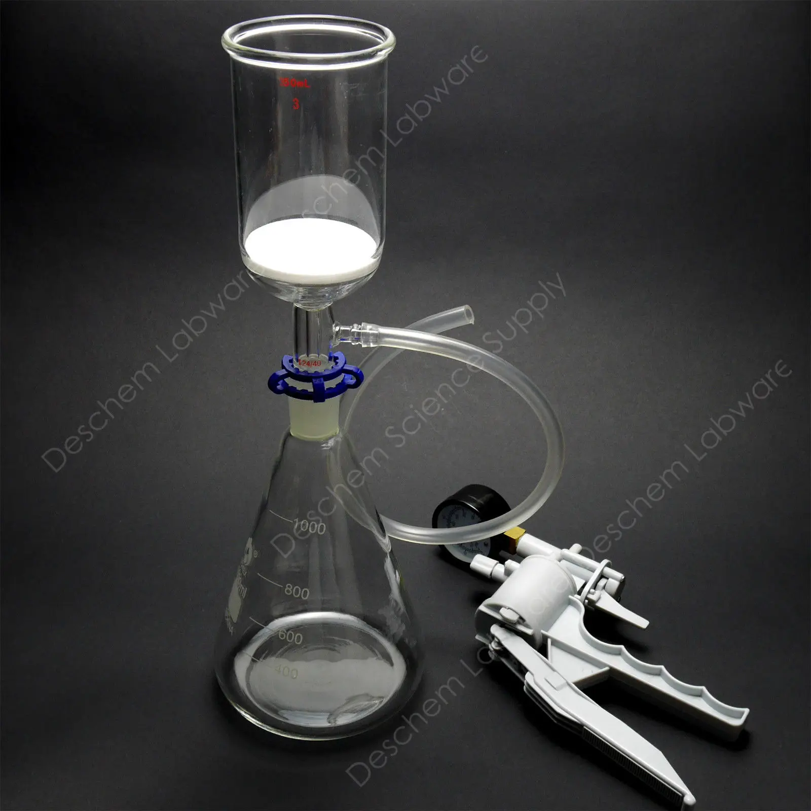 Set Imbuto Büchner E Pallone Da Filtrazione Da 1000 Ml, Pompa - Foto 12