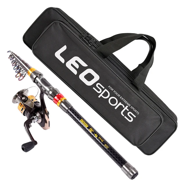 Special Offers LEO 2.1M Fishing Rod Reel Combo Fishing Rod Reel Kit With Carbon Fiber Fishing Rod Pole + Spinning Fishing Reel + bag
