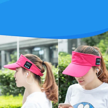 

DOITOP Wireless Bluetooth Sport Earphone Baseball Cap Headband Headset Supporting Listening Song Call With Mic Power Display
