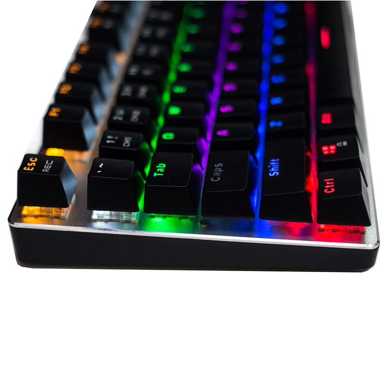 Metoo механическая клавиатура 87/104 с защитой от привидения, светящаяся, синяя, черная, с подсветкой, проводная игровая клавиатура, русская/испанская/Арабская
