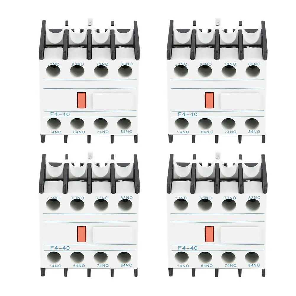 

F4-40 AC Auxiliary Contactor Touch Head Match CJX2 CJX4 LC1 4 On 0 Off 4PCS/Box
