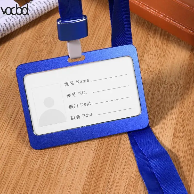 Aluminum Name Card Badge Holder Alloy Staff Business Work