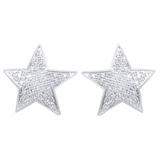 3/5 КТ круглая огранка D/VVS1 14 K White Gold Over Star Для мужчин серьги стержня | Украшения и