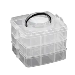 1 шт. коробки для ювелирных изделий Портативный трехслойный съемный пластиковый маленький чехол для хранения косметики коробка-органайзер