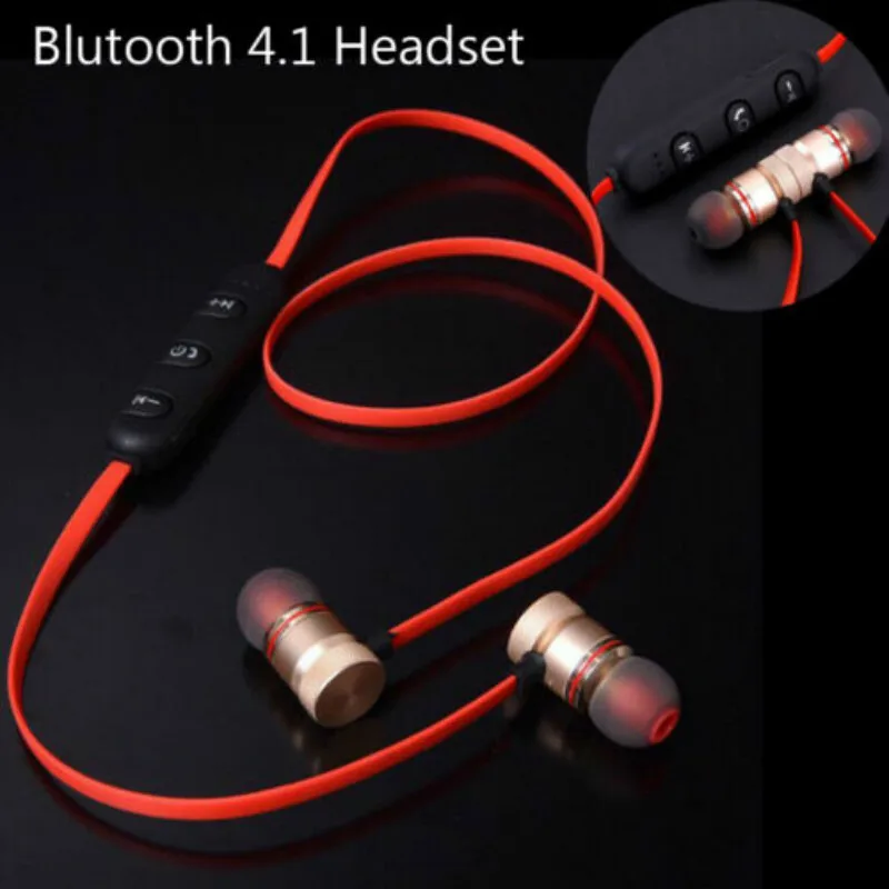 Беспроводные магнитные Bluetooth 4 1 стерео наушники спортивные гарнитура|Наушники и