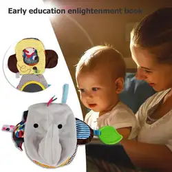 Детские погремушка из ткани книги мультфильм животных младенческой Дети игрушки раннего развития обучения обучающие книги