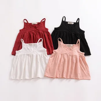 

New Girls Princess Dress Ruffle Strap Children Tops Sweet Summer Kida Clothes Baby Girl Casual Dresses Cotton Infant Costume