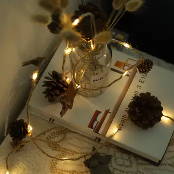 

2M Copper Wire String Lights With 20LEDs Battery Powered Christmas String Fairy Light Pine Nuts String Fairy Lamp Decoration