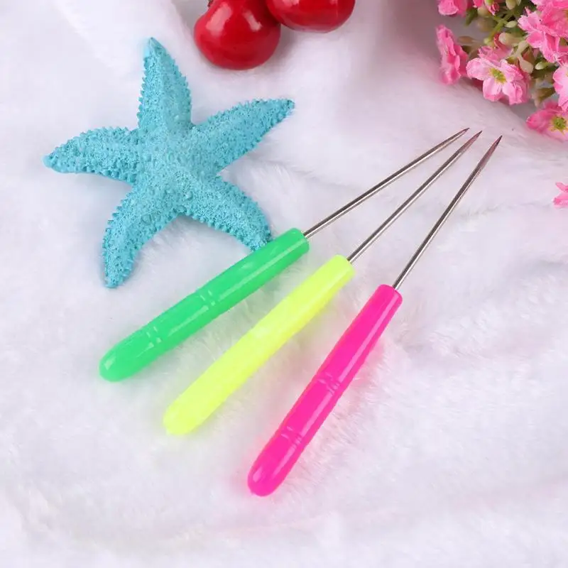

Steel Stitcher Sewing Awl Handmade Sewing Stitcher Cone Needle Plastic Handle Awl Shoes&bags Hole Hook DIY Handmade Leather Tool