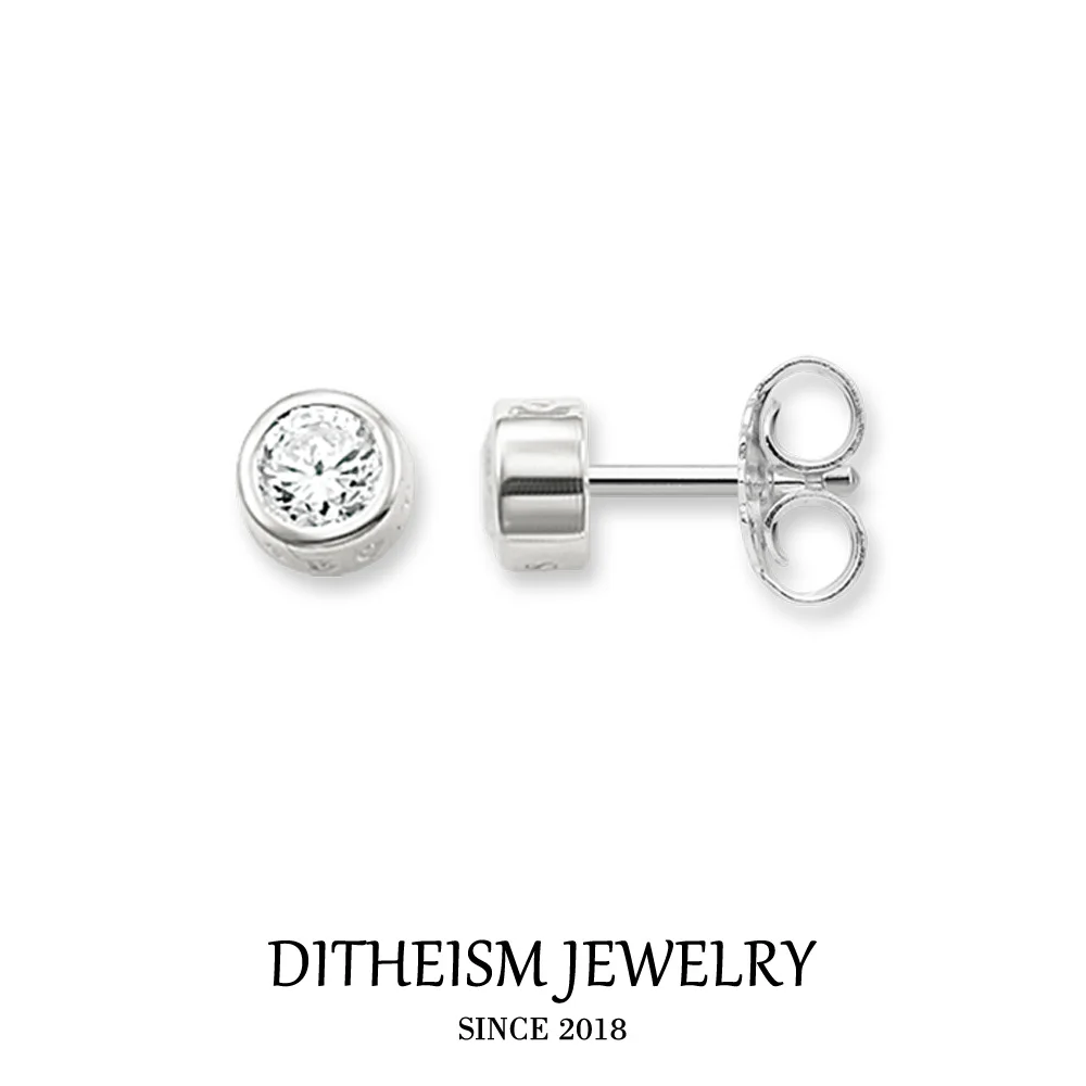 Круглые серьги-гвоздики с кристаллами, новинка, модные ювелирные изделия, трендовые 925 пробы, серебряные, маленький подарок для женщин, мужчин, влюбленных