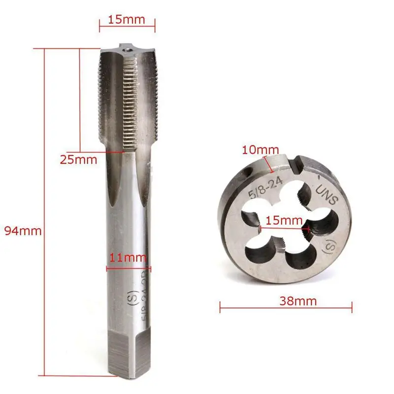 Новинка 5/8-24 UNEF ручной кран и круглый набор штампов легированная сталь для правой руки инструмент для ручной резки