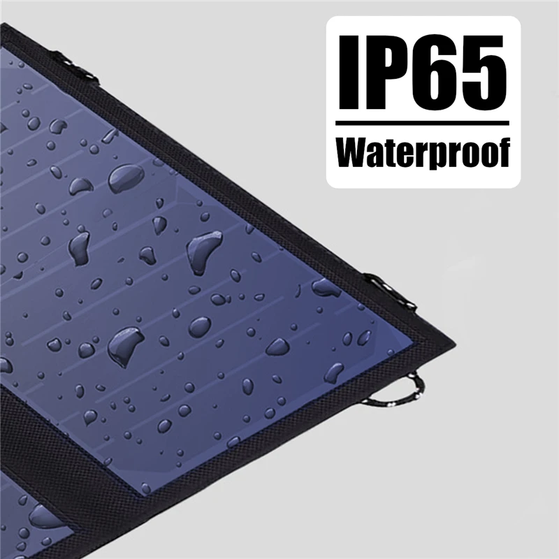  Portable 50W 12V Solar Panel Dual USB Folding Waterproof Charger Mobile Power Bank for Phone Batter