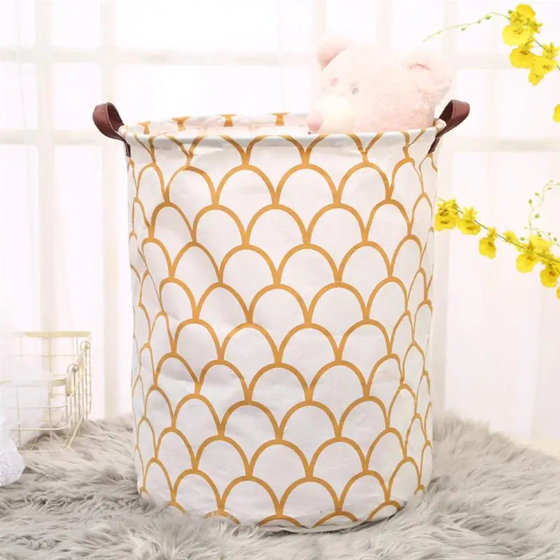

OUNONA 1PC Laundry Hamper Bucket Cotton and Linen Space-saving Dirty Clothes Storage Basket Container for Nursery Bedroom Home
