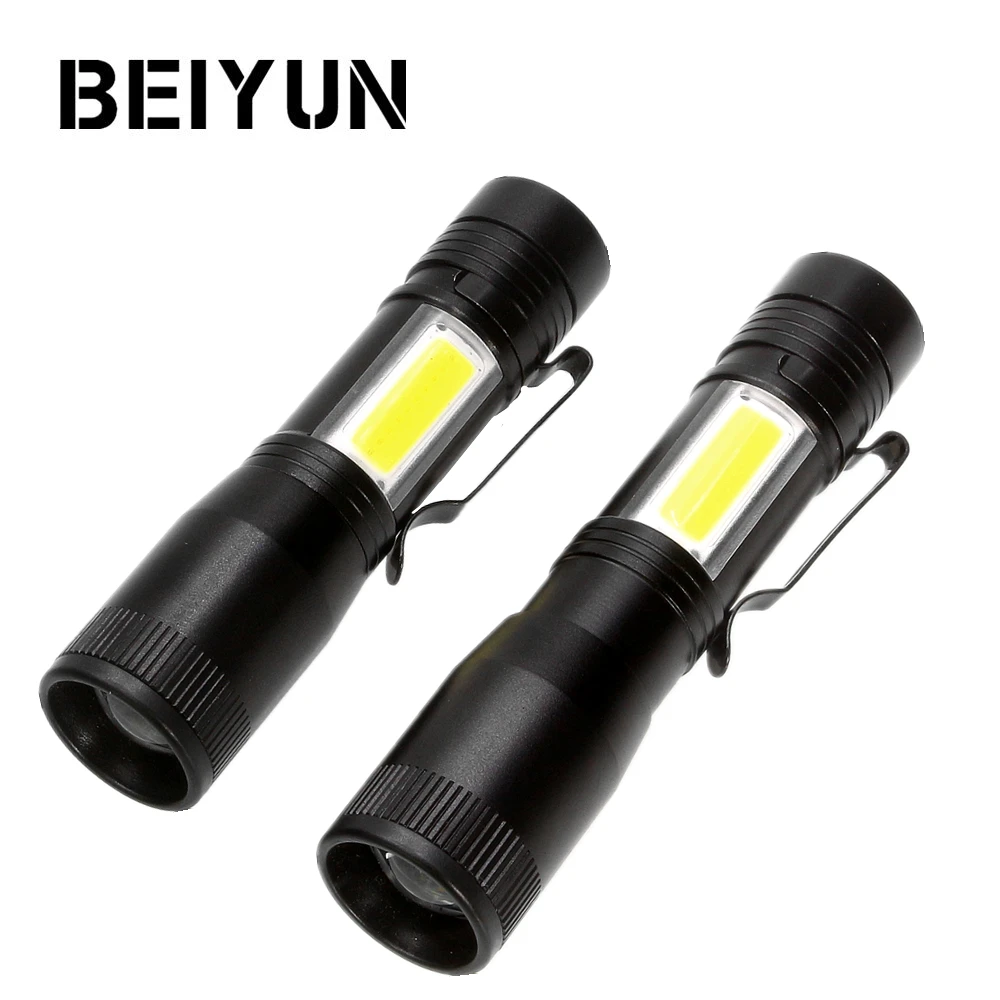 USB Rechargeable Mini XPE LED Flashlight 4 Modes Torch for Outdoor Indoor Use