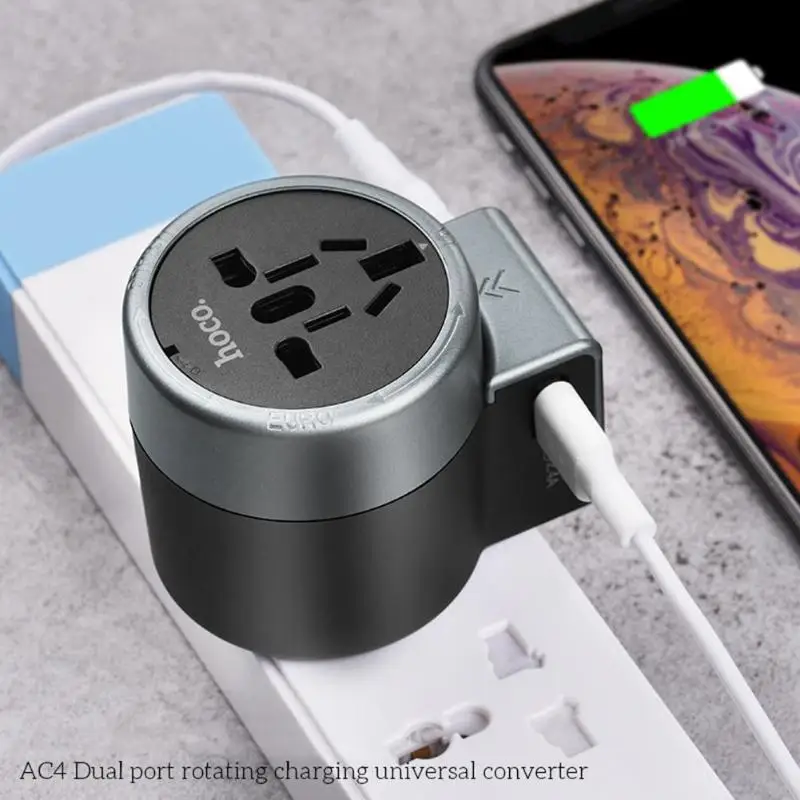 

Original HOCO AC4 Power Adapter Dual USB Wall Charger Converter for EU/US/AU/UK Plug