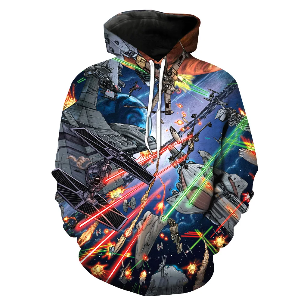 

Fans Made Star Wars Cosplay 3D Printed Men Hoodies 2019 Long Sleeve Sweatshirts Men Costume for Movie Fans Hoodie
