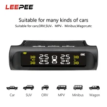 LEEPEE цифровой ЖК-дисплей солнечной энергии автомобиля TPMS система контроля давления в шинах давление в шинах Авто Охранная сигнализация системы s