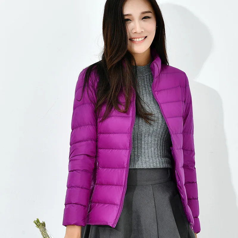 women ultra light down hooded coat