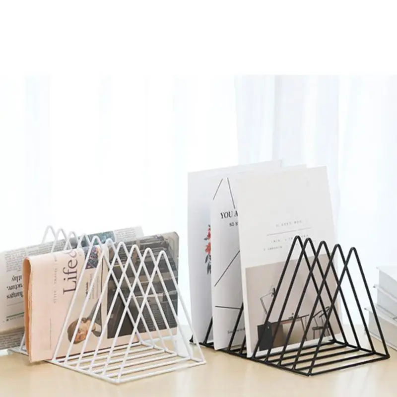 

Solid 9 Grid File Storage Book Shelf Bookbends Desktop Nordic Wrought Iron File Holder Office Desk Storage Book Stand Organizer