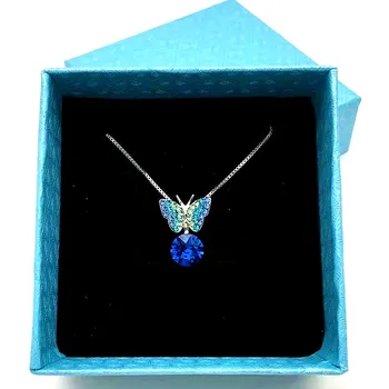 

2018 Daughter's Day gift! crystal butterfly pendant necklace With Crystals from SWAROVSKI with box Christmas and new year gift