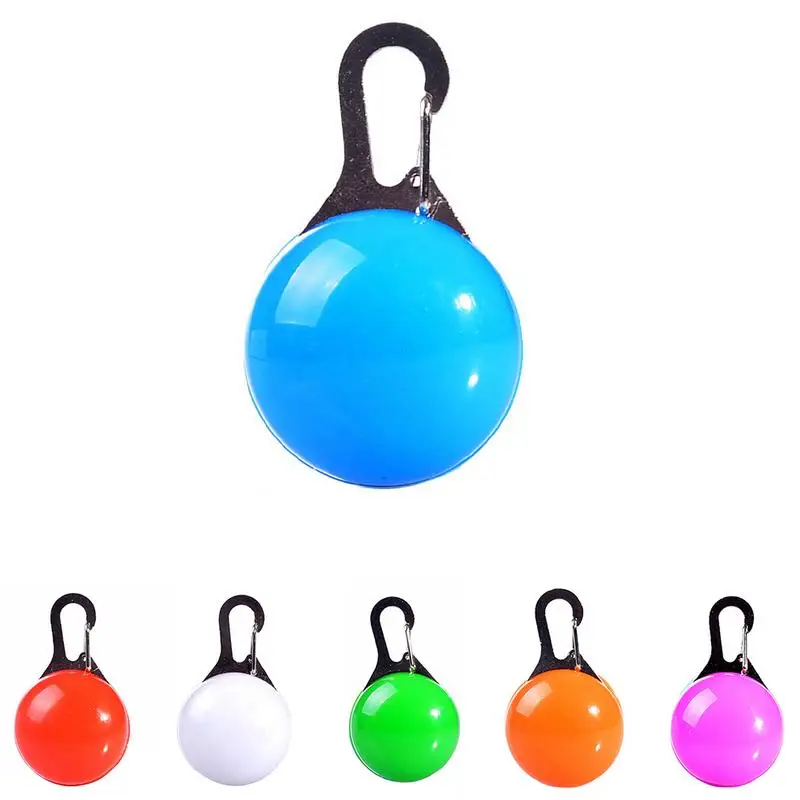 

Dog Collar With Illuminated Label The Second Generation Of Luminous Dog LED Round Tag Night Safety Anti-lost Luminous Pendant